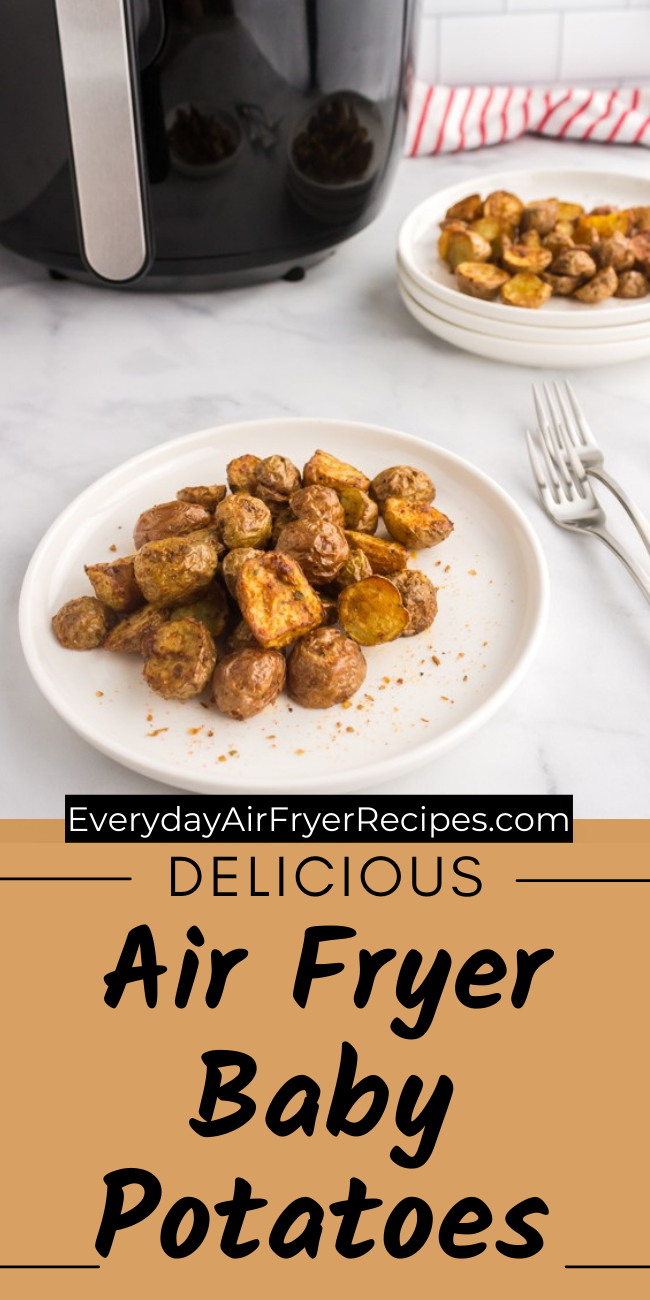 Deliciously easy to make air fryer baby potatoes #airfryer #airfryerrecipes #airfryersidedish #airfryerpotatoes