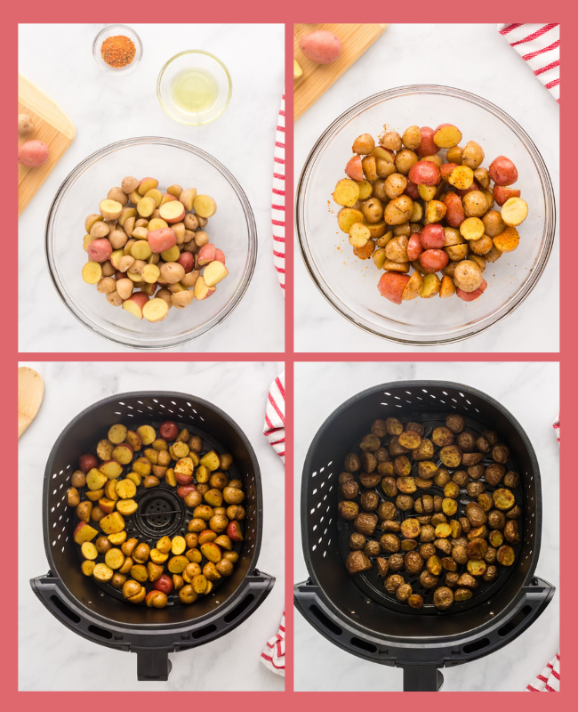 Steps for making air fryer baby potatoes