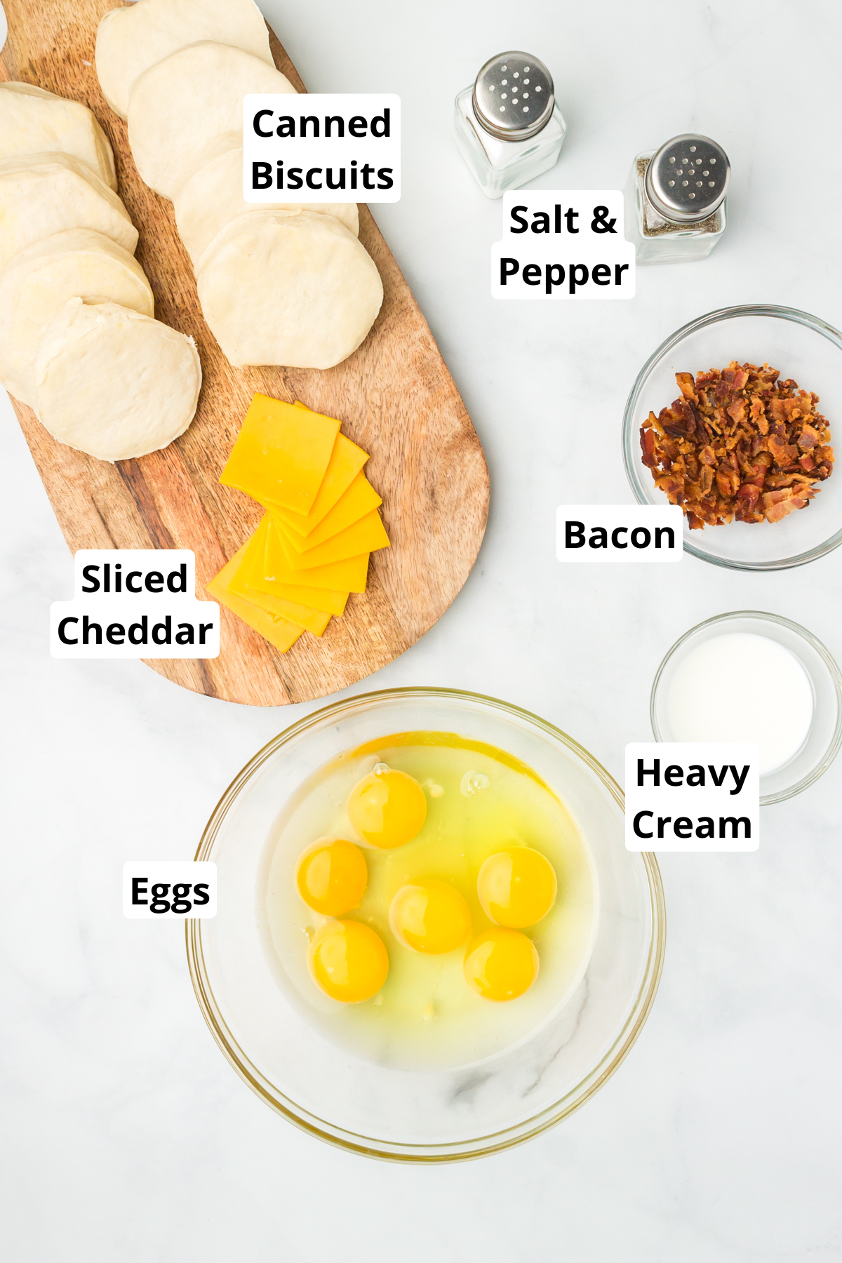 ingredients for bacon egg and cheese biscuit recipe
