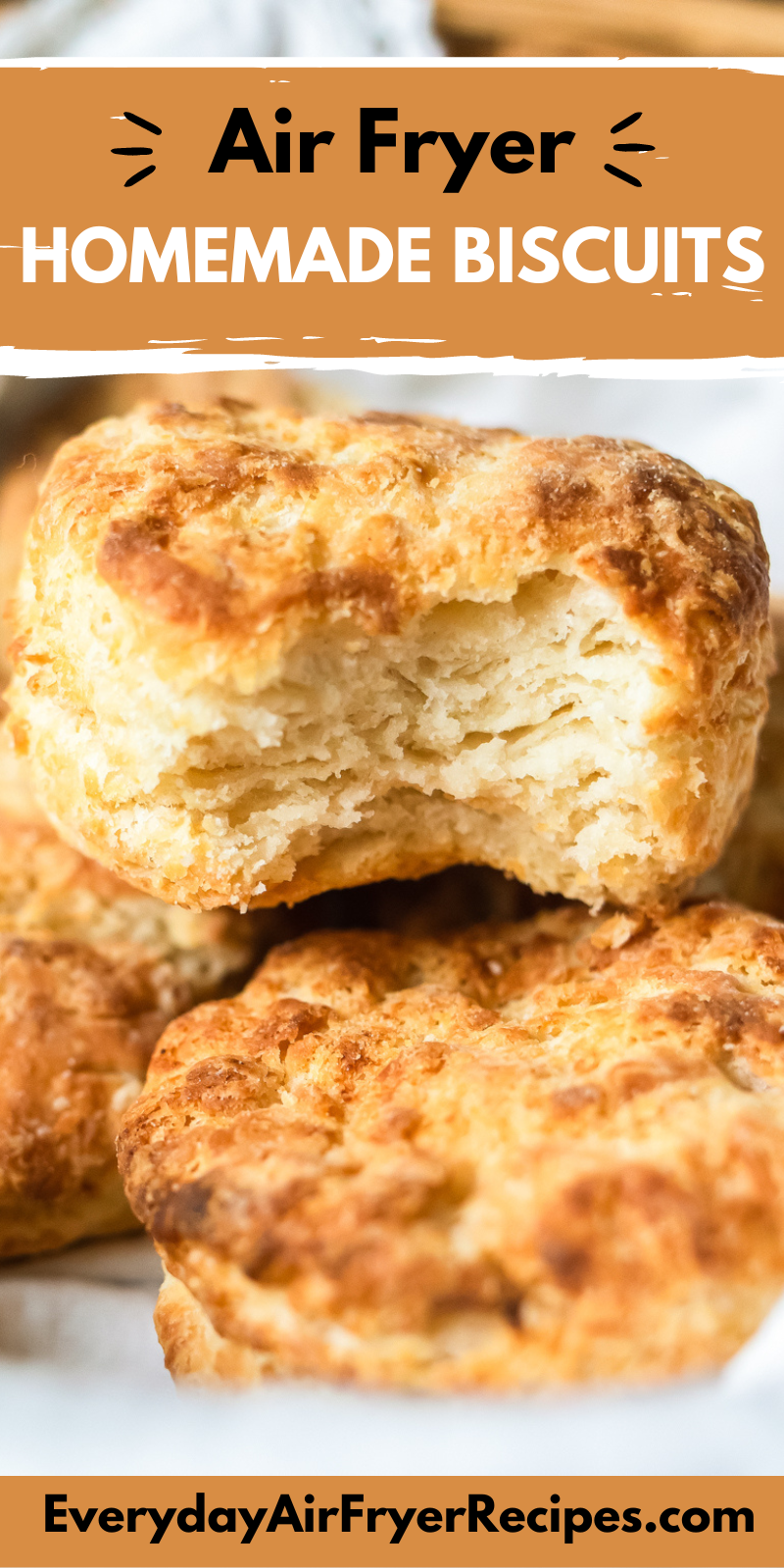 Love biscuits? Then you will want to try these flakey homemade biscuits in the air fryer. #airfryer #biscuits 