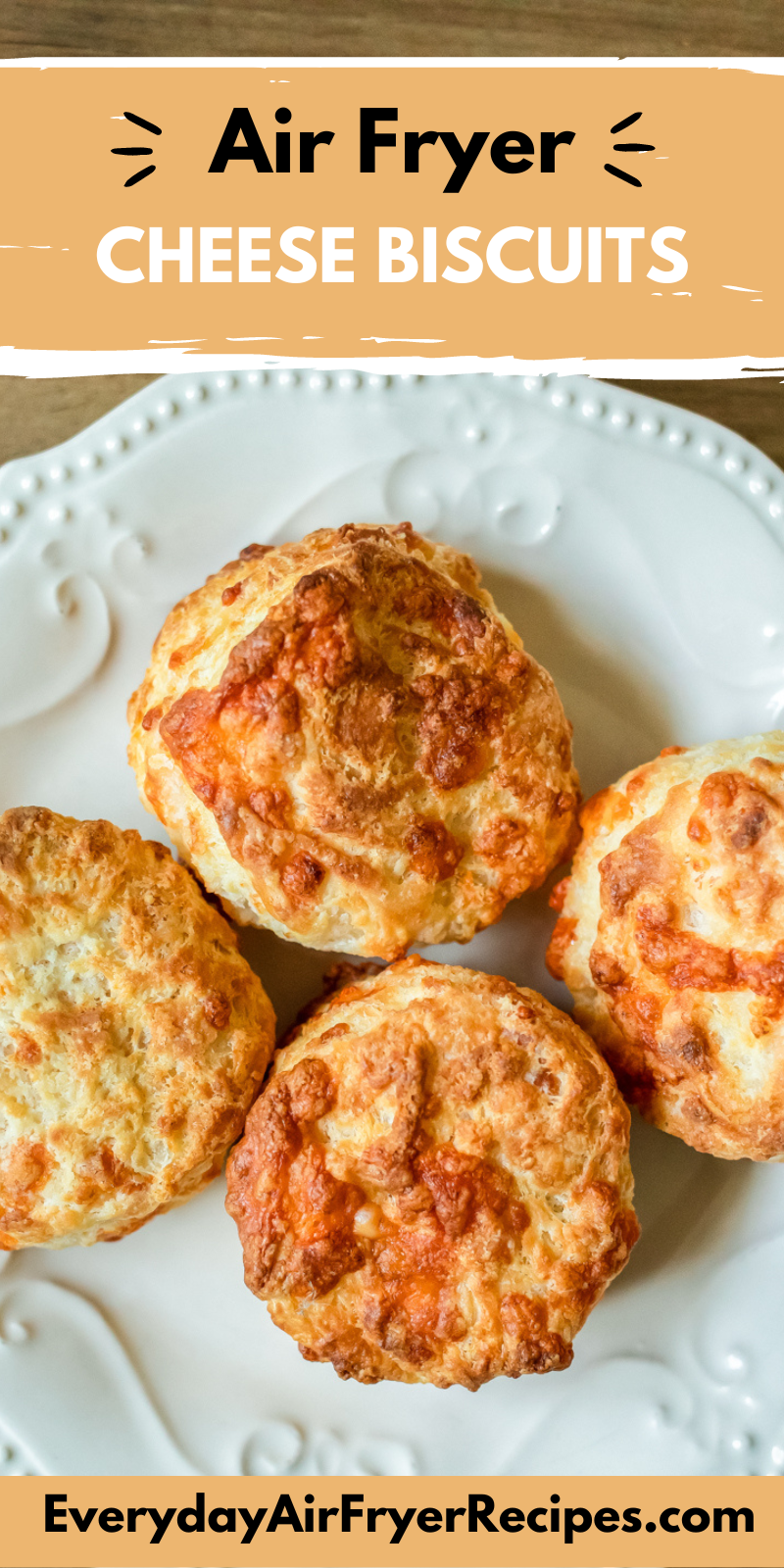 Love biscuits? Then you will want to try these flakey homemade cheese biscuits in the air fryer. #airfryer #biscuits #cheesebiscuits