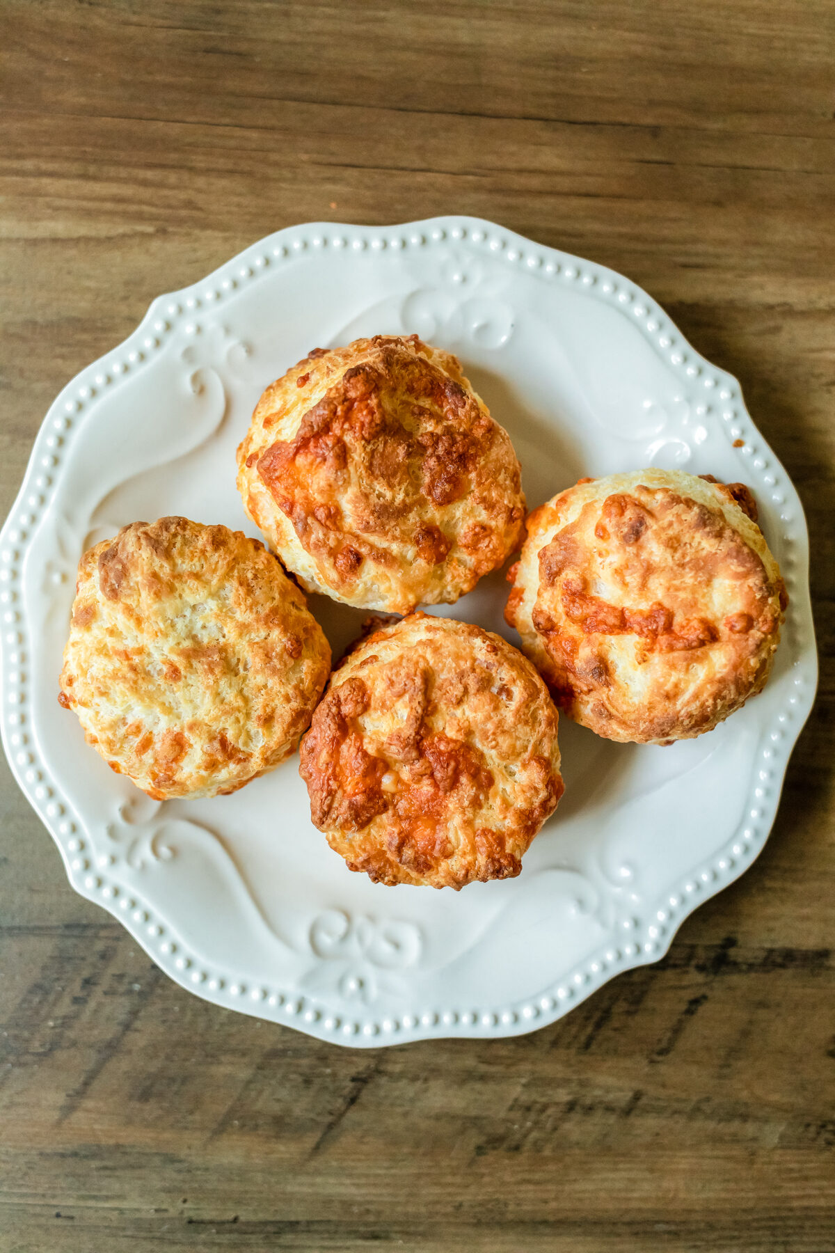 homemade cheese biscuits on a plate